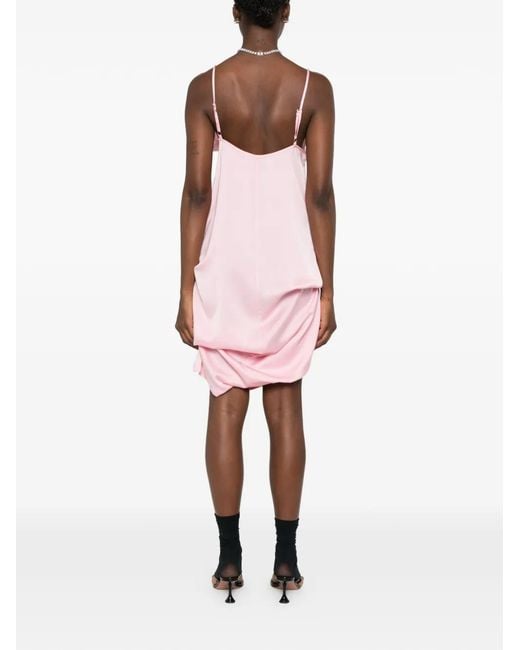 JULIE KEGELS Pink Draped-Design Mini Dress