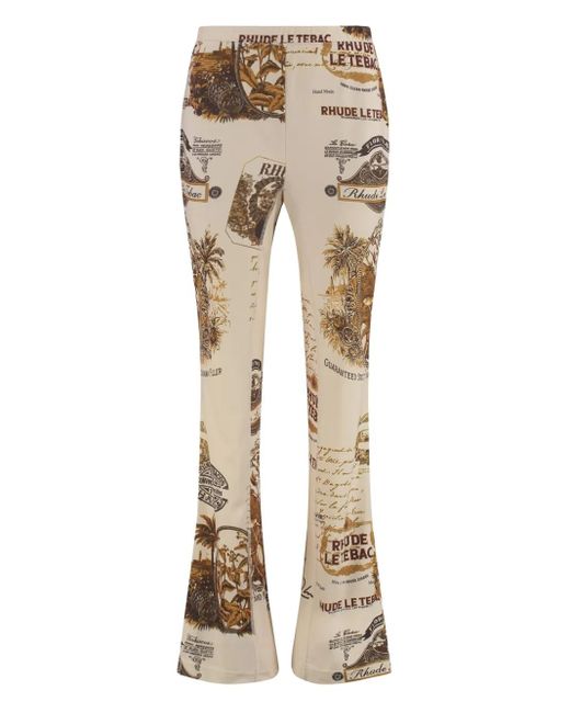 Rhude Flared Broek in het Natural