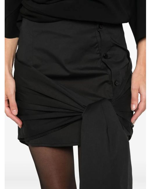 The Attico Black Knot Button Mini Skirt