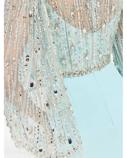 Jenny Packham Blue Wanderlust Embellished-Details Maxi Dress