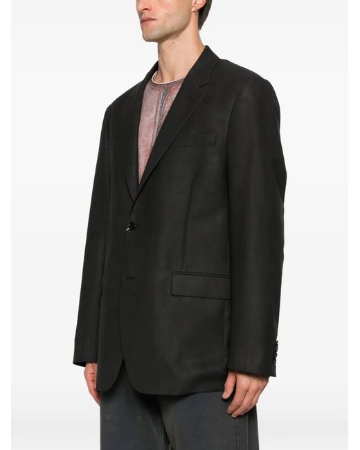 Maison Margiela Black Button-Fasteninf Blazer for men