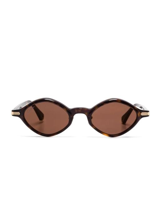 Cartier Brown Geometric-Frame Sunglasses