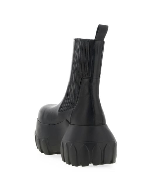Rick Owens Black Tower Beatle Mega Tractor Ankle Boots