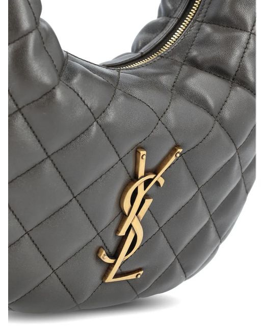 Saint Laurent Gray Icarino Quilted Tote Bag