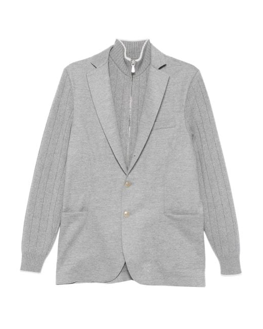 Giacca Con Maniche A Coste di Eleventy in Gray da Uomo