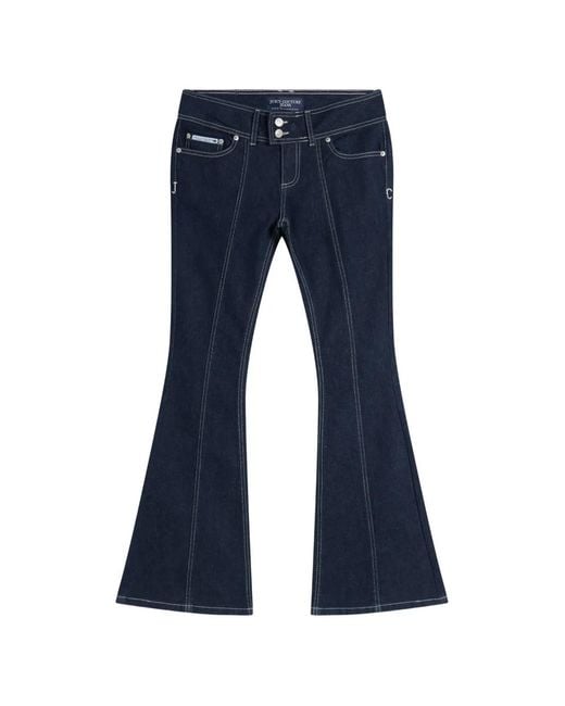 Juicy Couture Blue Logo-Embroidered Flared Jeans