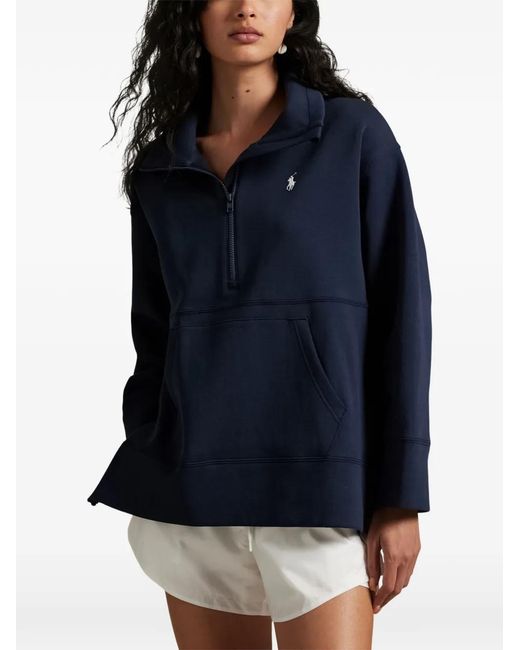 Polo Ralph Lauren Blue Long-Sleeve Zip-Fastening Sweatshirt
