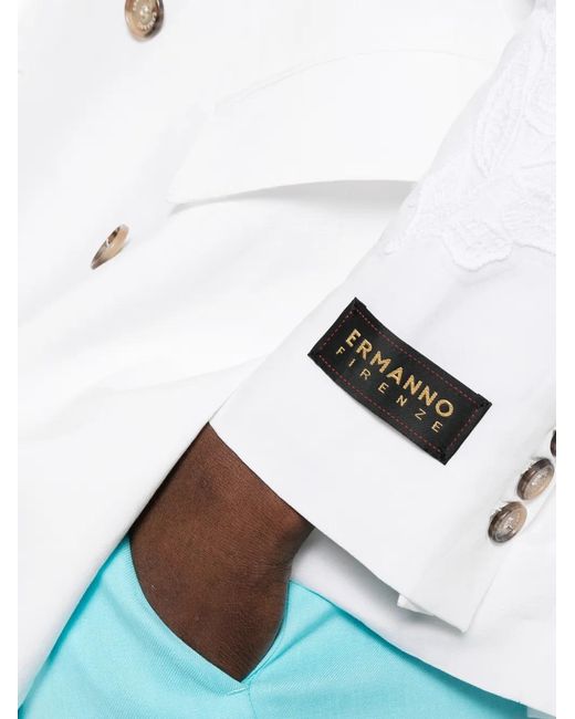 ERMANNO FIRENZE White Double-Breasted Blazer