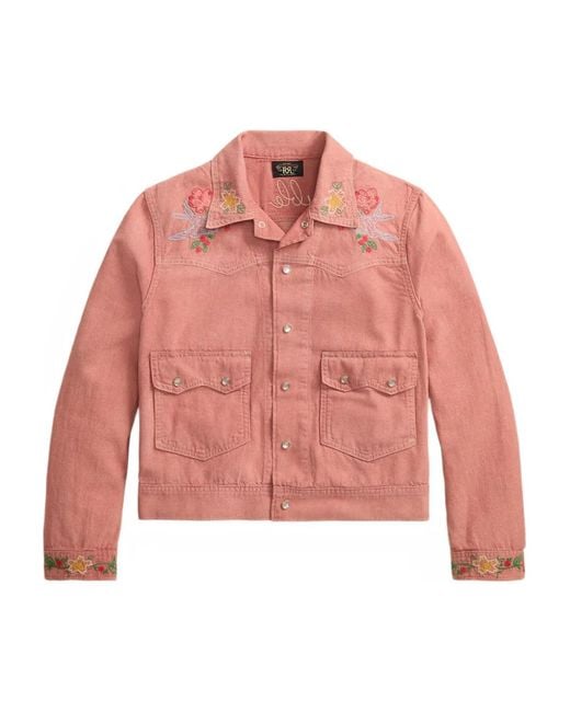 RRL Pink Embroidered Cotton Jacket