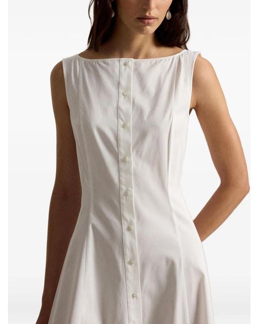 Polo Ralph Lauren White Button-Up Midi Dress