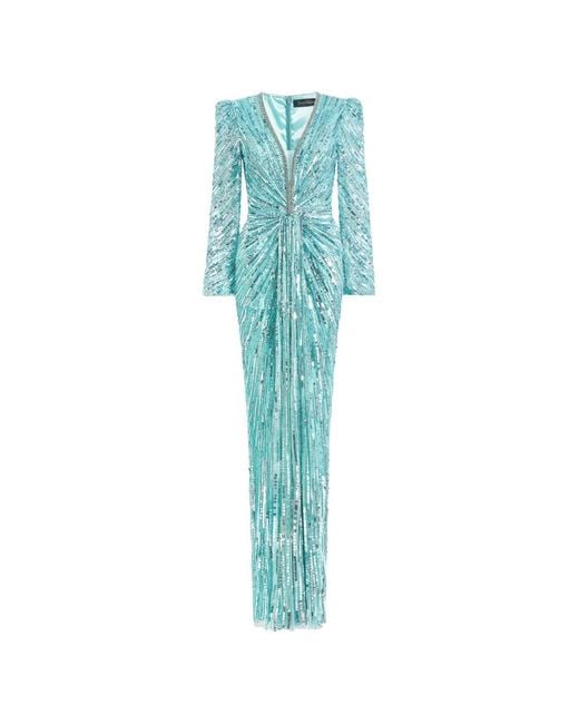 Jenny Packham Blue Darcy Sequin-Embellishment Maxi Dress