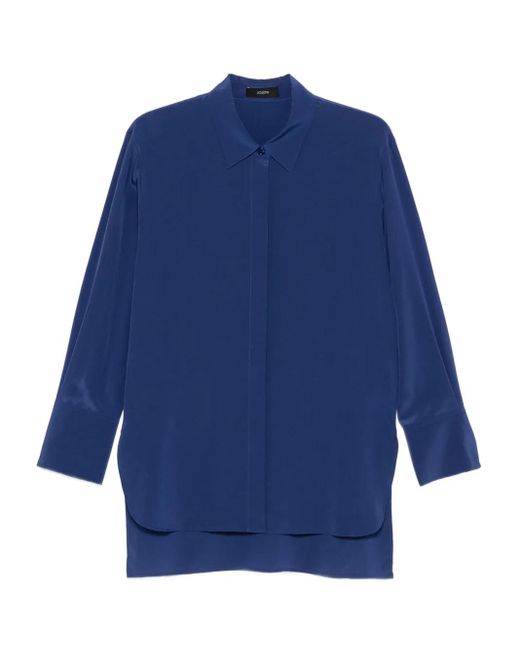 Camisa de seda con botones Joseph de color Blue