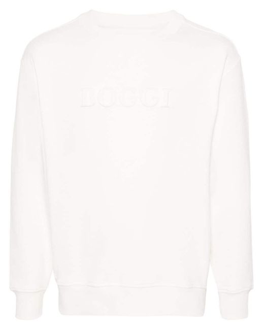 Boggi Jersey Sweater Met Logo-reliëf in het White voor heren