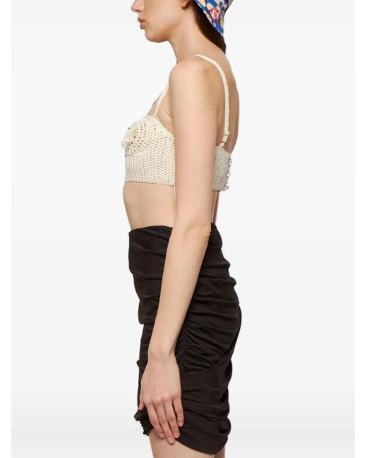 Magda Butrym Natural Floral-Appliqué Top