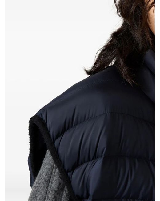 Chaleco acolchado con cuello alto Miu Miu de color Blue