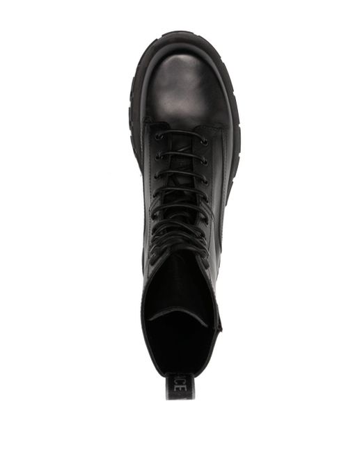 Versace Greca Portico Leren Laarzen in het Black voor heren
