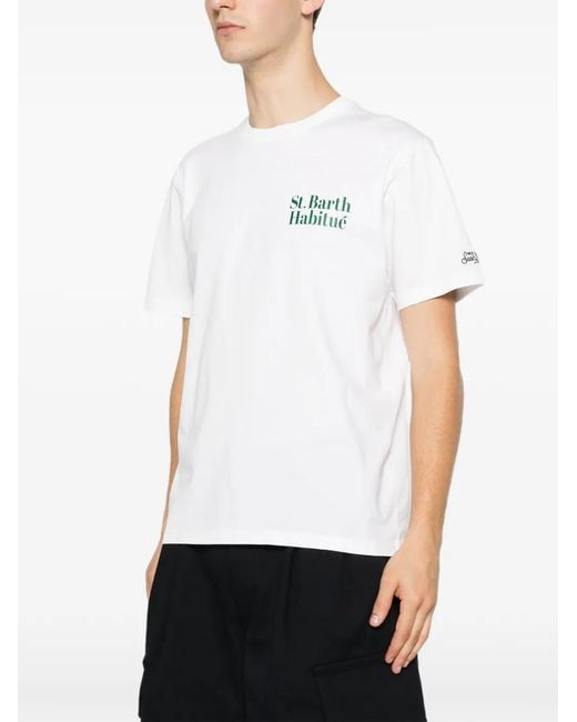 Mc2 Saint Barth White Graphic-Print T-Shirt for men