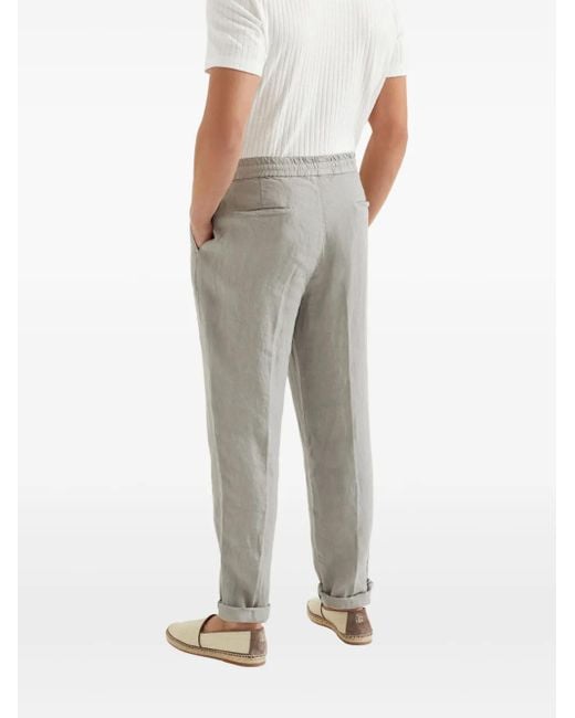 Brunello Cucinelli Broek Met Toelopende Pijpen in het Gray voor heren