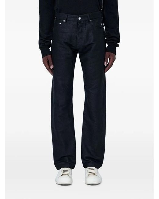 Rick Owens Blue Belt-Loop Straight-Leg Jeans for men