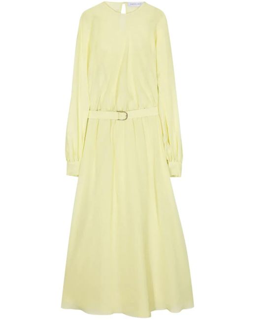 Raquel Diniz Yellow Marta Chiffon Midi Dress