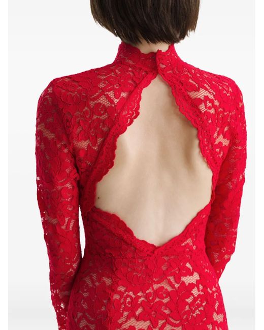 red lace turtleneck dress Nana Gotti Turtleneck lace maxi dress The Silk Road