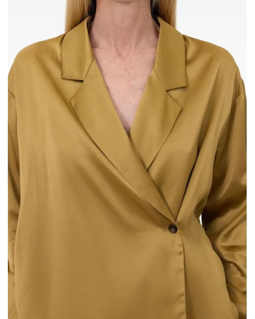 Loulou de Saison Green Persia Satin Blouse