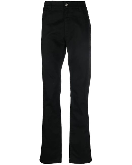 Billionaire Black Logo-Patch Slim-Fit Jeans for men