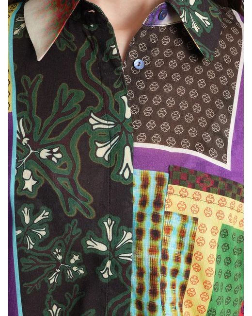 Siedres Black Hemd Mit Patchwork-Print