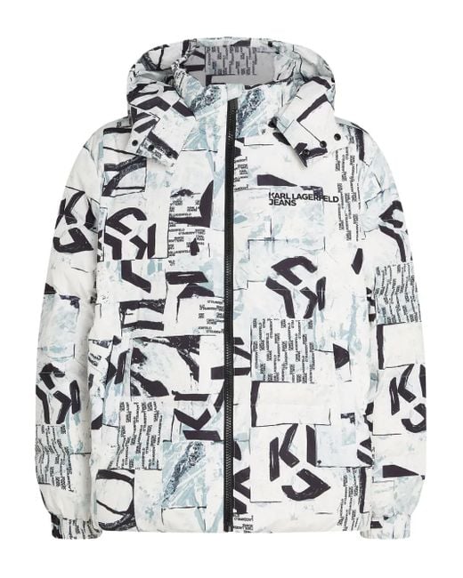 Karl Lagerfeld Gefütterte Jacke mit Print in Gray für Herren