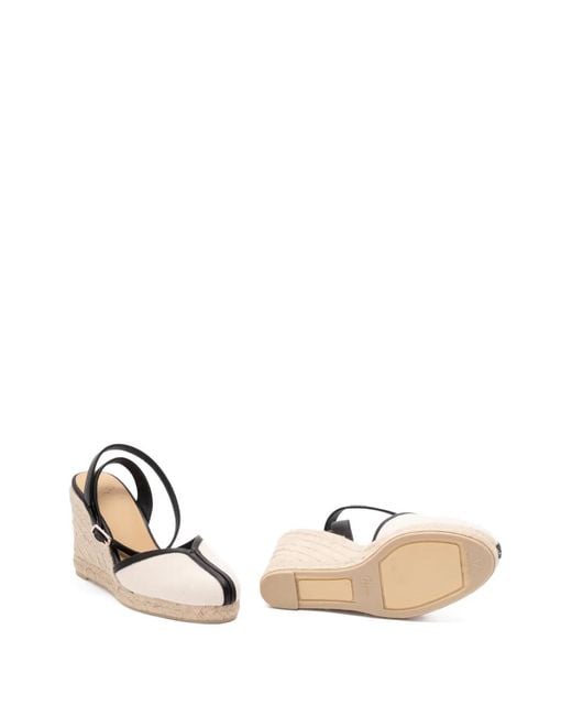 Castaner Metallic Strap Wedge Espadrilles