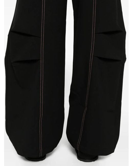 Feng Chen Wang Black Contrast-Stitching Trousers for men