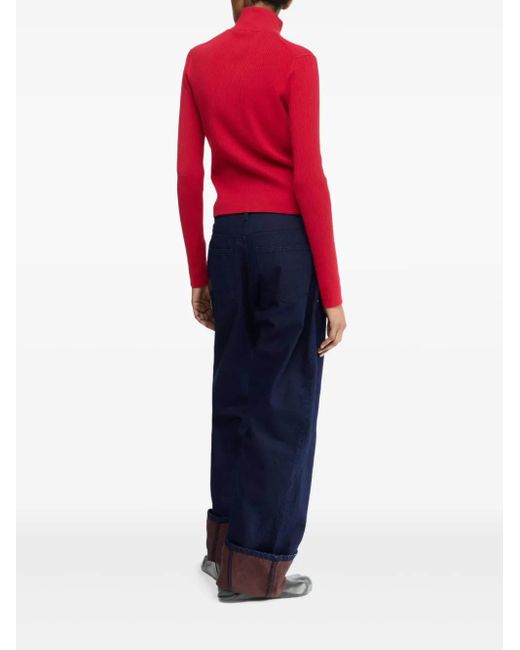 J.W. Anderson Red Zip-Up Cardigan