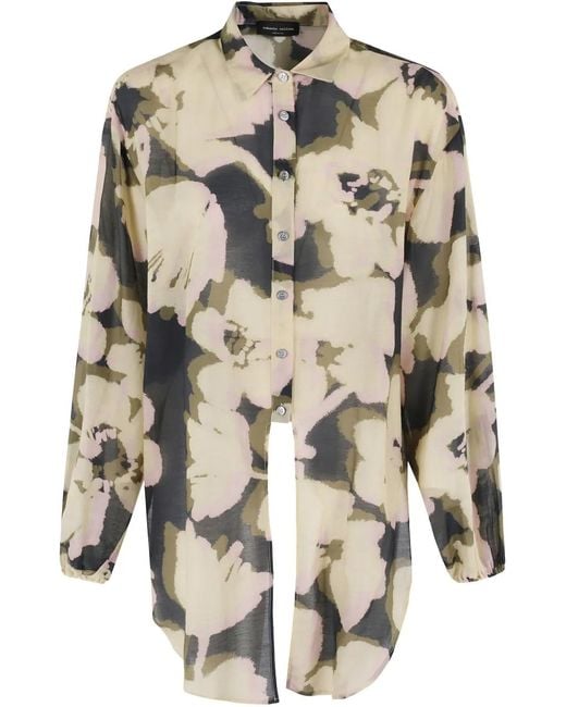 Roberto Collina White Floral-Print Shirt