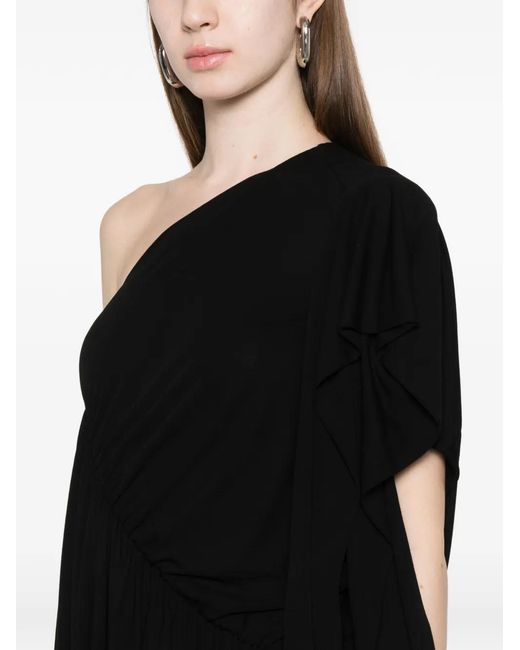ALAINPAUL Black One-Shoulder Asymmetric Dress