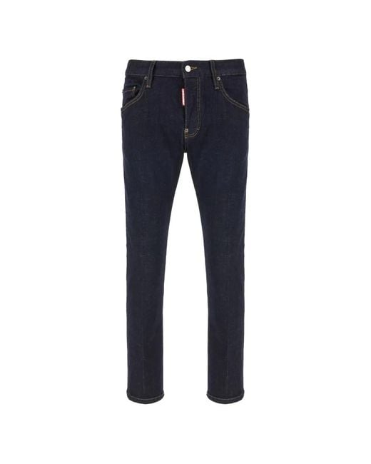 DSquared² Blue Logo-Patch Slim-Fit Jeans for men