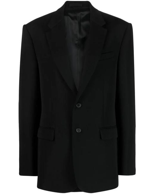 Wardrobe NYC Black Relaxed-Fit Single-Breasted Blazer