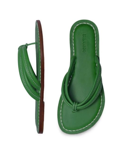 Bernardo Green Miami Padded Thong Sandals
