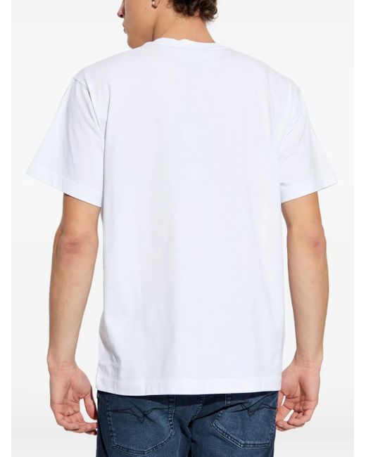Versace Jeans Couture White Logo-Print T-Shirt for men
