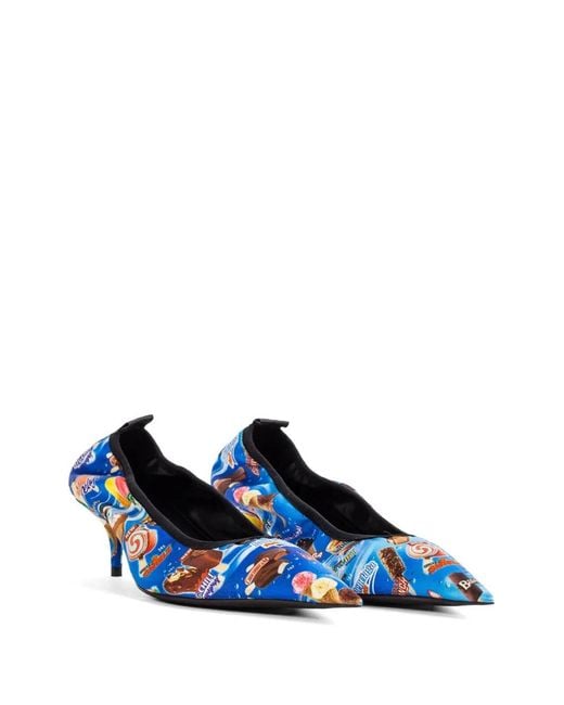 Balenciaga Blue Avenue Scrunchie Sweet Treat Heeled Pumps