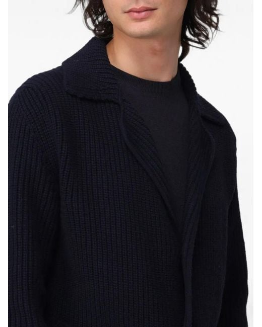 Brooksfield Blue Button-Down Wool Cardigan for men