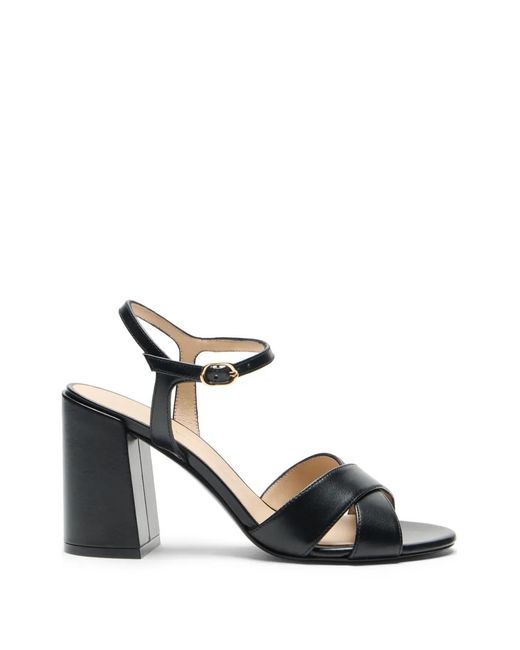 Stuart Weitzman White Alyssa Crossover-Strap Sandals