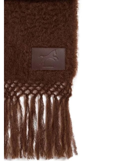 Jil Sander Brown Wool Blend Scarf