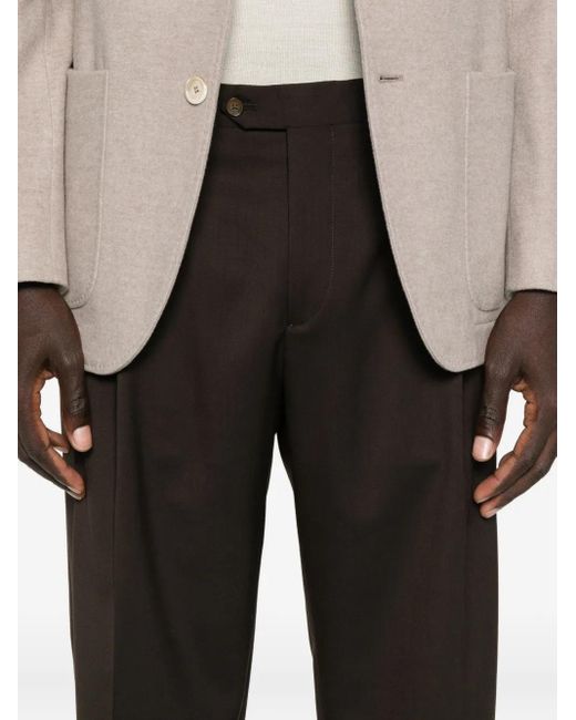 Briglia 1949 Gray Pleated-Front Trousers for men