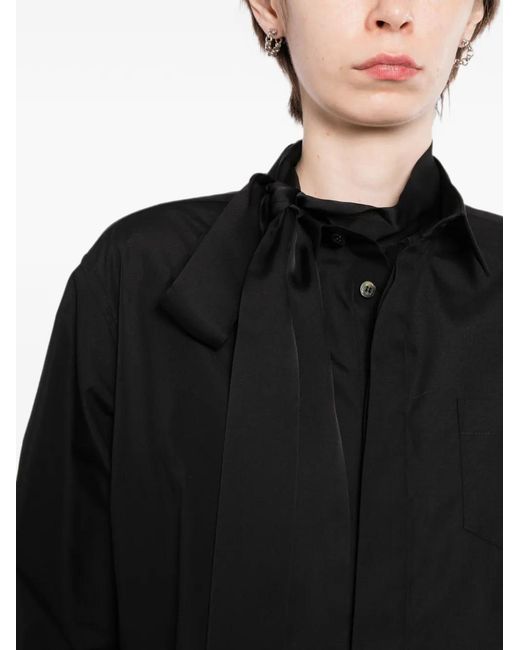 Sacai Black Pussy-Bow Layered Shirt