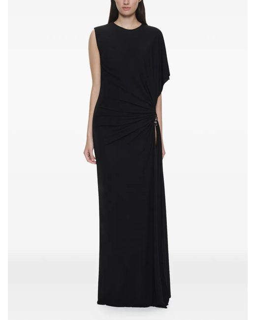 Christopher Esber Black Bezel Quartz Draped Tank Maxi Dress