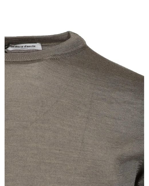 Al Duca D'aosta Gray Crew-Neck Long-Sleeved T-Shirt for men