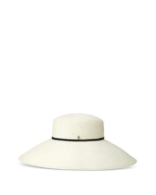 Maison Michel White Chapeau Rena À Détail De Ruban