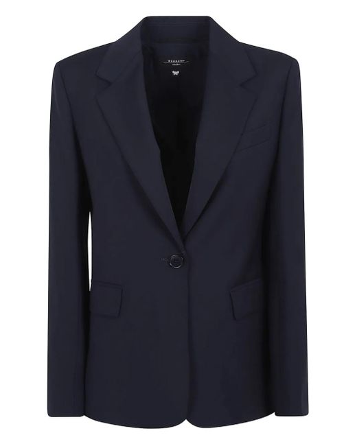 Weekend by Maxmara Blue Lamine Blazer