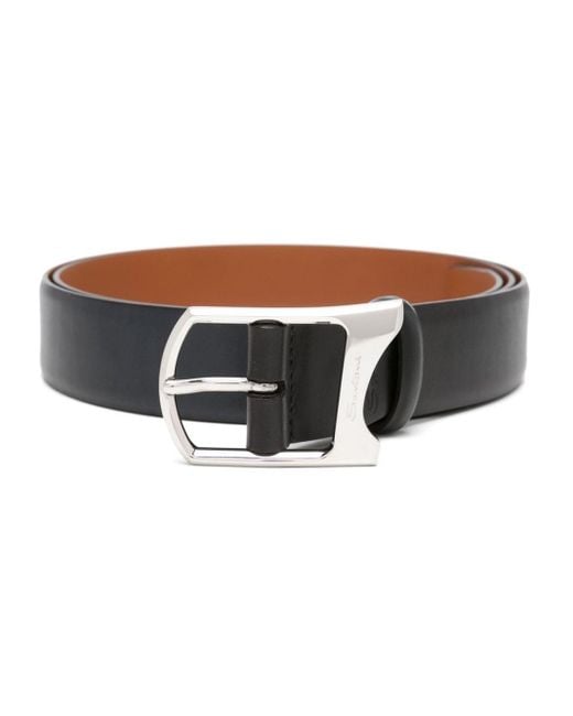 Santoni Brown Buckle-fastening Leather Belt for men