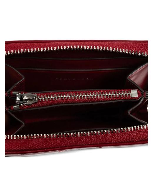 Tory Burch Red Kira Quilted-Design Small Wallet
